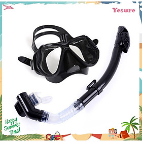 Mặt Nạ Lặn Kính Cường Lực YESURE chất liệu Polycarbonate chống hơi nước, dây đeo và phần viền silicon tạo cảm giác thoải mái khi đeo , chống tia UV có chân gắn Gopro - Kèm ống thở van 1 chiều cao cấp