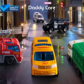 Ô tô đồ chơi mô hình cao cấp Mini Alloy Racing Cars Mideer set xe hơi cảnh sát, xe tải cho bé trai