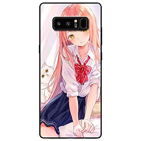 Ốp lưng in cho Samsung Note 8 Mẫu Cô Gái Sơ Mi Trắng