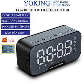 Mua Loa bluetooth đồng hồ Yoking D88 mini không dây nghe nhạc làm đèn ngủ màn hình soi gương âm thanh lớn hàng chính hãng