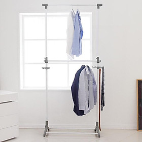 Mua Giá treo quần áo cao cấp  Ollyhome lắp ráp dễ dàng thép không gỉ chịu lực 120kg chắc chắn có khay phụ tiện lợi - Giá phơi quần áo Kệ treo đồ Hàn Quốc