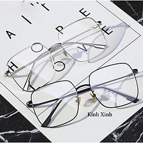 Kính Mắt Chống Ánh Sáng Xanh Dáng Vuông Overisze Kim Loại Thời Trang - Hàng Cao cấp