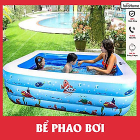 Bể Bơi Cho Bé Bể Phao Bơi Gia Đình 1m15, 1m3, 1m5, 1m8, 2m1, 2m5, 2m6, 2m9, 3m8 Hoạ Tiết Và Trơn Loại 2 Tầng Và 3 Tầng Thành Cao Có Đế Chống Trượt