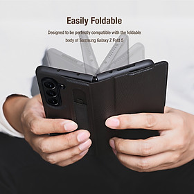 Bao da cho Galaxy Z Fold 5 Nillkin Aoge có nhét bút - hàng chính hãng - Màu Đen
