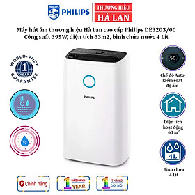 Mua Máy hút ẩm Philips DE3203/00  công suất lớn 395W  dung tích bình chứa nước 4 Lít  diện tích sử dụng 63m2 - HÀNG NHẬP KHẨU