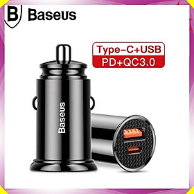 Mua Tẩu sạc nhanh đa năng thương hiệu Baseus CCALL-AS01 tích hợp Type-C và USB - Công suất: 30W - Hàng Chính Hãng
