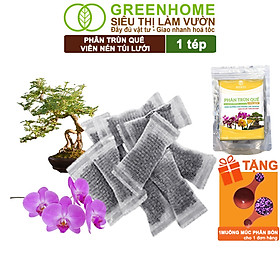 Phân Trùn Quế Viên Nén Greenhome, Lavamix, Túi lưới, Dinh Dưỡng Hữu Cơ, Không Mùi, Tốt Cho Lan, Bonsai, Rau