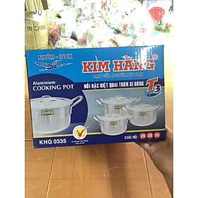 Mua Bộ 3 nồi Kim Hằng size 26 28 30cm nồi đặc biệt quai tròn xi bóng chính hãng giảm phí ship nhôm hợp kim tiêu chuẩn nhật