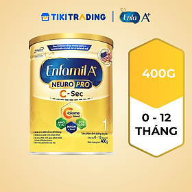 [Cho cả trẻ sinh mổ] Sữa bột Enfamil A+ NeuroPro 1 C-Sec 400g cho trẻ từ 0-12 tháng