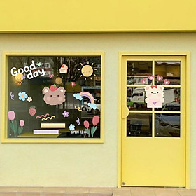 Mua Hình dán dễ thương aesthetic trang trí gương  kính cửa hàng cute 8