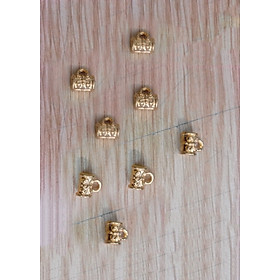 Combo 8 cái charm hợp kim ống trụ đốt trúc gắn charm treo mạ vàng  - Ngọc Quý Gemstones