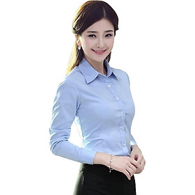 Sơ mi nữ trẻ trung gt0034 - xanh nhạt