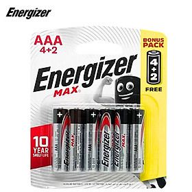 Hình ảnh Vỉ 6 Viên Pin AA , Pin AAA Energizer Max 1,5V Alkaline - Hàng chính hãng