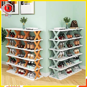 Kệ Để Giày, Kệ Để Dép 5 Tầng Chữ X Thông Minh Có Thể Tháo Lắp Gấp Gọn, Kệ Đựng Đồ Năng