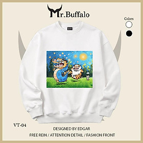 Áo Sweater Hổ, Rồng Vô tri Mr.Buffalo - VT04 Trắng
