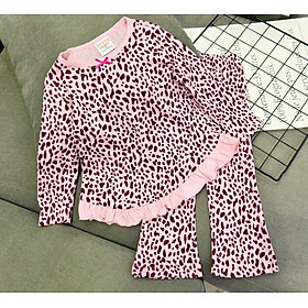 Bộ ngủ dài tay cho bé gái từ 8-25kg chất cotton hàng xuất mềm mịn mát