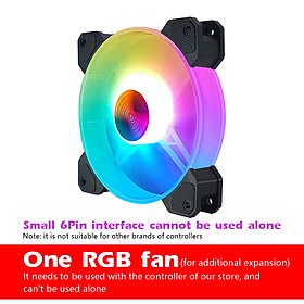 RGB Crate Fan 120mm Desktop Computer Cooling Fan Illusion Discoloration Solar Eclipse Silence Fan Color Computer Crate