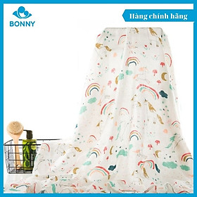 Khăn Tắm Em Bé Sợi Tre Bonny Cỡ Lớn 1m2x1m2 Siêu Mềm Và Thấm Hút Được Chọn Họa Tiết - Cầu Vồng