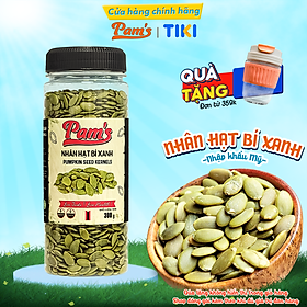 Hạt Bí Xanh Tách Vỏ Nhập Khẩu Mỹ Pams 300g/hũ, Nhân To, Dày Cơm, Giòn Bùi, Thích Hợp Ăn Vặt, Ăn Kiêng, Dinh Dưỡng Mẹ Bầu