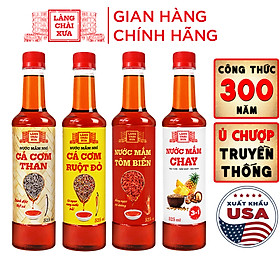Nước Mắm Nhỉ Làng Chài Xưa Cá Cơm Than, Tôm Biển, Cá Cơm Ruột Đỏ, Chay 3 Trong 1 525Ml/Chai Nhựa
