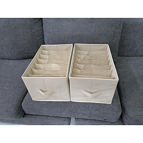 Bộ 2 hộp vải đựng đồ 7 ngăn mã HQ2 đựng quần áo chia ngăn gọn gàng tiện lợi Chất vải Oxford cao cấp miDoctor