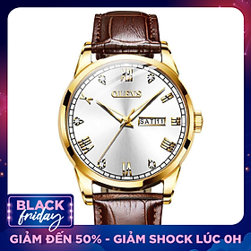 Đồng Hồ Nam OLEVS OL6602 Dây Da Siêu Nhẹ, Siêu Bền, Mặt Đồng Hồ Đính Kim Cương Nhân Tạo Làm Toát Lên Sự Đẳng Cấp , Sang Trọng , Mặt Kính Chống Trầy Xước , Chống Nước 3atm , Kiểu Dáng Năng Động, Phong Cách Lịch Lãm