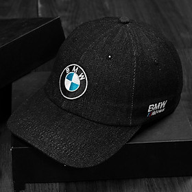 Nón kết xe, mũ lưỡi trai tem xe BMW vải Jean đẹp chuẩn thời trang