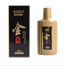 Mực Viết Thư Pháp, Vẽ Tranh Màu Vàng Kim 120 ML BAOKE - MS231 ( TẶNG CHÉN ĐỰNG MỰC)