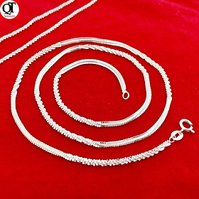 Dây chuyền bạc nữ Bạc Quang Thản kiểu dây lụa xù độ dài 46cm chất liệu bạc thật không xi mạ