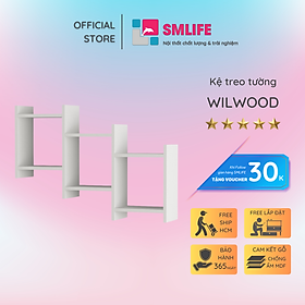 Kệ gỗ treo tường trang trí hiện đại SMLIFE Wilwood  | Gỗ MDF dày 17mm chống ẩm | D86xR20xC60cm - Màu
