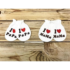 Bộ 2 đôi bao tay I love Papa Mama cho bé