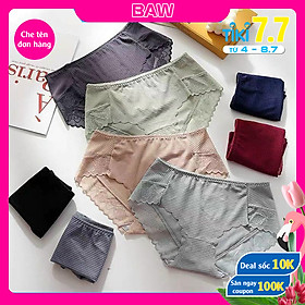 Bộ 5 Quần Lót Nữ vải su viền ren mềm mại xuyên thấu gợi cảm 5 màu lựa chọn Onesize 40-60kg thương hiệu BAW NT102