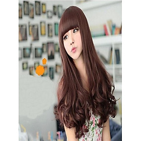Tóc giả xoăn nâu mái ngang ADODA - TG34