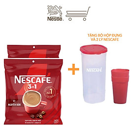 [Mua 4 giảm thêm 10k][Tặng Bộ hộp đựng và 2 ly NESCAFE] Combo 2 Bịch NESCAFE 3IN1 Công thức cải tiến - VỊ NGUYÊN BẢN Bịch 46 gói