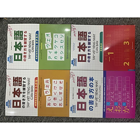 Sách - Combo Tập viết tiếng Nhật thông dụng - Tập viết tiếng nhật căn bản HIRAGANA + KATAKANA + KANJI (trọn bộ 4 cuốn )