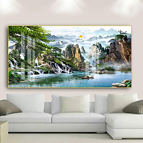 Mua Tranh Treo Tường Hiện Đại _ Tranh Tráng Gương Pha Lê Sơn Thủy Đẹp
