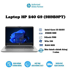 Laptop HP 240 G9 ( 9H9B9PT) | Bạc | Intel Core I3-1215U | Ram 8GB | 512 GB SSD | Intel Iris Xe Graphics | 14 Inch FHD | Windows 11 Home | 1Yr - Hàng chính hãng - bảo hành 12 tháng