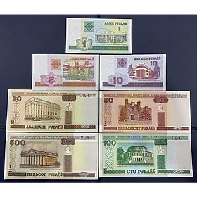 Mua Bộ 7 tờ tiền sưu tầm Belarus mệnh giá 1 5 10 20 50 100 500 Rublei xưa - Mới 100% UNC   Tiền châu Âu - PASA House