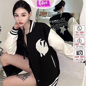 Áo Bomber Dù 2 Lớp Start LA Unisex Nam Nữ Áo Khoác Chất Dù Hình In Sắc nét, Áo Khoác Bomber Jacket Dù 2 Lớp Form Rộng Phối Chữ Nam Nữ Ullzang Unisex, ,áo dù bomber nam nữ cao cấp phong cách hàn quốc