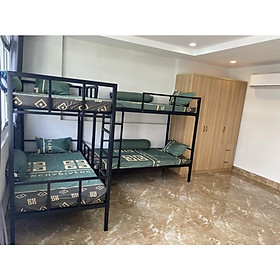 Giường sắt vuông hai tầng rộng 1m