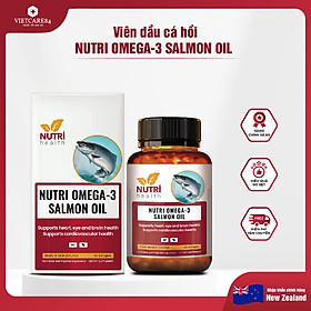 Viên Dầu Cá Hồi New Zealand Nutri Omega-3 Salmon Oil 60 Viên | Hỗ Trợ Sức Khỏe Mắt, Não, Tim - Nhập Khẩu Chính Hãng