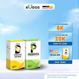 Combo Thực Phẩm Bảo Vệ Sức Khỏe KUDOS PROBITICS + KUDOS DIGESTIVE ENZYMES (30 viên/hộp)
