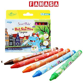 Hộp 12 Bút Sáp Màu Dino In Europe - SmartKids CR22