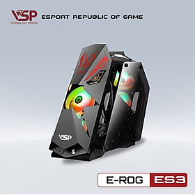 Vỏ Case Máy Tính VSP Esport Republic Of Gamers Es3 - Có Sẵn Panel LED ARGB và 5 fan LED ARGB - Hàng Chính Hãng