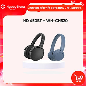 Mua COMBO Tai nghe không dây SONY WH-CH520 và Tai nghe chụp tai chống ồn SENNHEISER HD 450BT - Hàng chính hãng