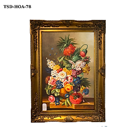 Tranh sơn dầu họa tiết Hoa mang phong cách tân cổ điển TSD-HOA-78