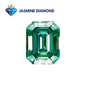 Kim cương nhân tạo Mỹ Moissanite giác cắt Emerald màu xanh lá