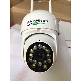 Camera IP Wifi Ngoài trời Yoosee PTZ 2 Râu FullHD 1080P 8 LED trợ sáng đàm thoại 2 chiều - hỗ trợ xoay 355 độ (Trắng) Hàng Nhập Khẩu