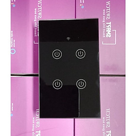 Mua Công tắc Wifi thông minh cảm ứng 4 nút điều khiển từ xa qua Smartphone HCN màu đen (Ap Smartlife/Tuya)