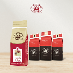 Hình ảnh [COMBO 4] Cà Phê Bột Truyền Thống Highlands Coffee 1kg và 3 gói 200gr